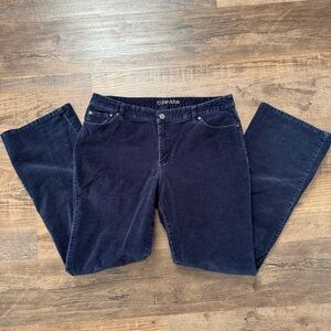 St John’s Bay Pants 14 Corduroy Blue Boot Cut High Rise Whimsigoth 32 X 32